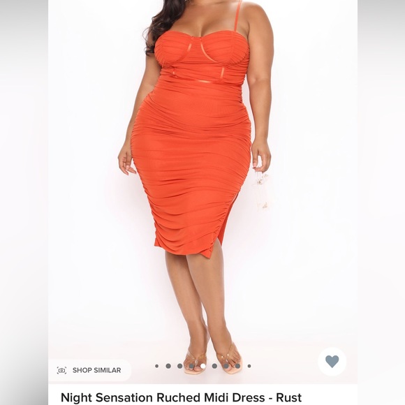 Fashion Nova Night Sensation Ruched Midi Dress - Picture 1 of 5